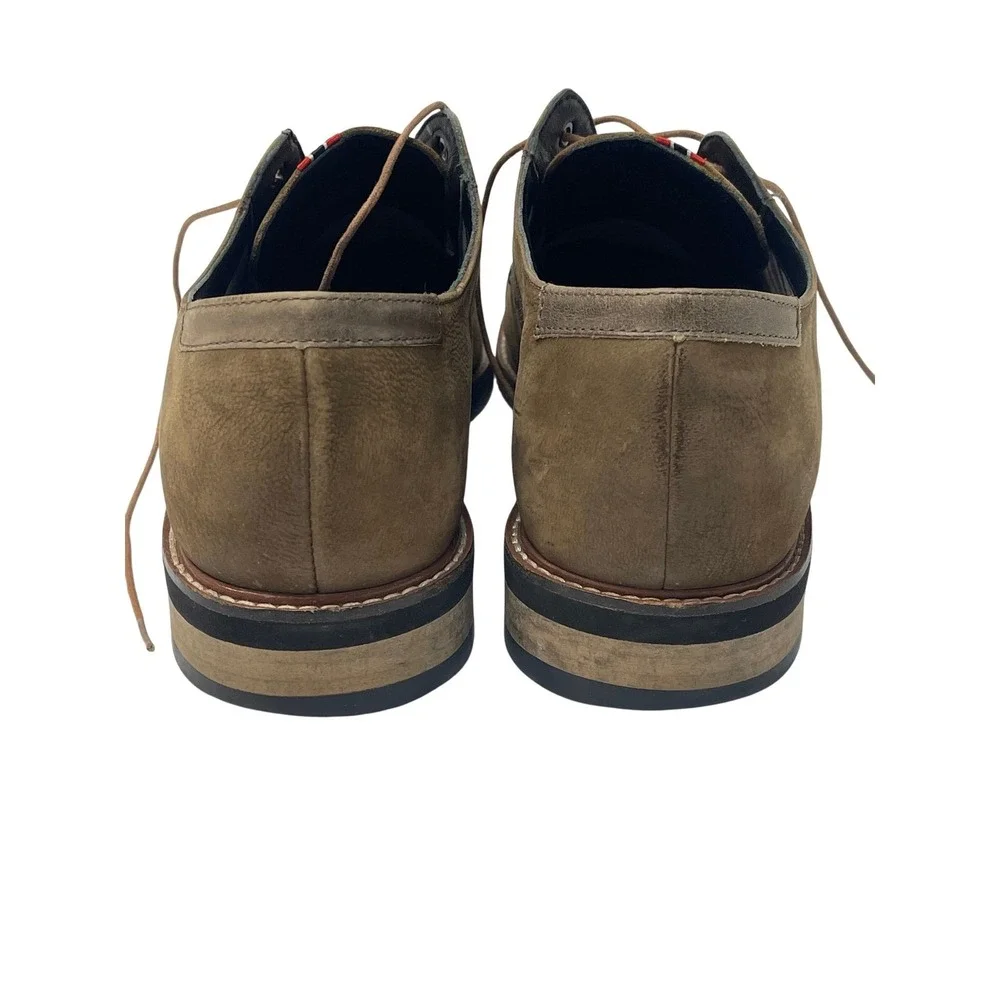Mens Brown Suede Perforated‎ Oxford Dress Shoes Lace Up Size 9.5 Medium
